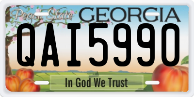 GA license plate QAI5990