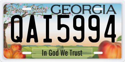 GA license plate QAI5994