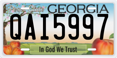 GA license plate QAI5997