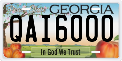 GA license plate QAI6000