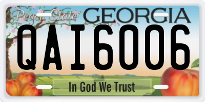GA license plate QAI6006