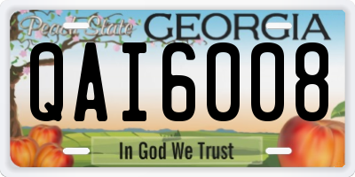 GA license plate QAI6008