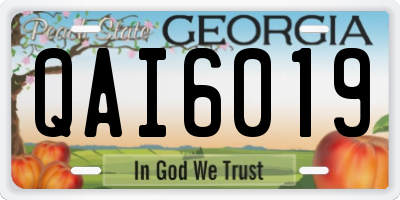 GA license plate QAI6019