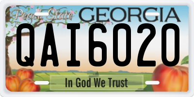 GA license plate QAI6020