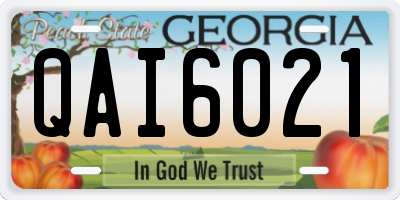 GA license plate QAI6021