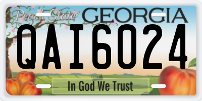 GA license plate QAI6024