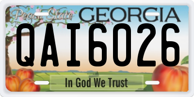 GA license plate QAI6026