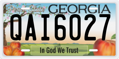GA license plate QAI6027