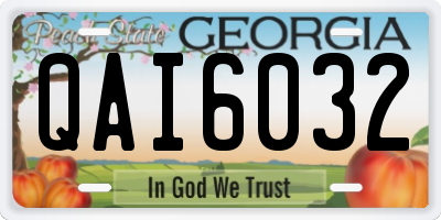 GA license plate QAI6032