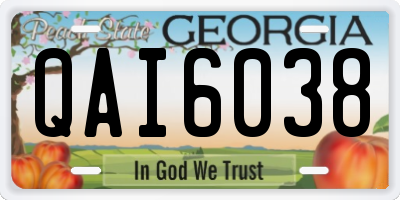 GA license plate QAI6038