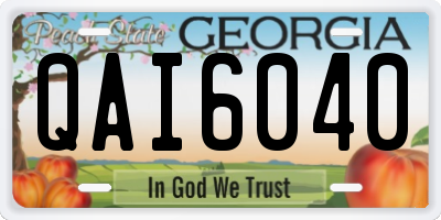 GA license plate QAI6040