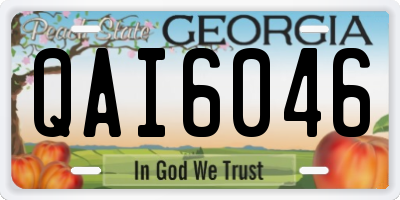 GA license plate QAI6046