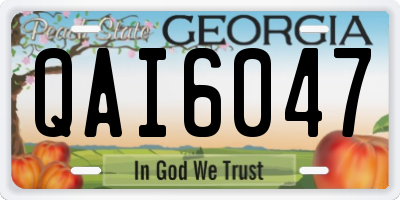 GA license plate QAI6047