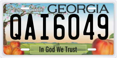 GA license plate QAI6049