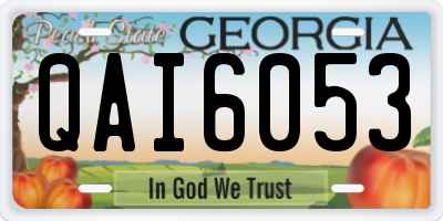 GA license plate QAI6053
