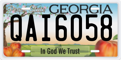 GA license plate QAI6058