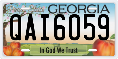 GA license plate QAI6059