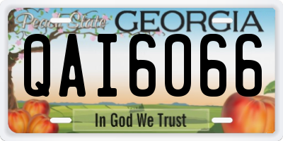 GA license plate QAI6066