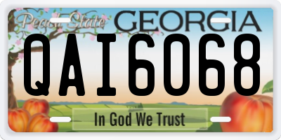 GA license plate QAI6068