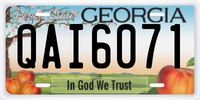 GA license plate QAI6071