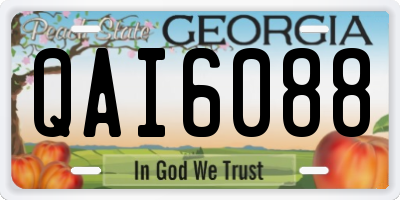 GA license plate QAI6088