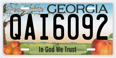 GA license plate QAI6092