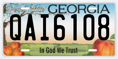 GA license plate QAI6108