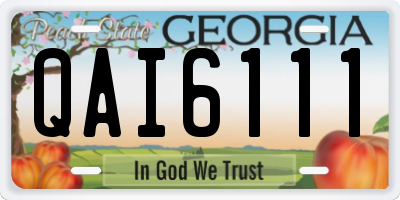 GA license plate QAI6111