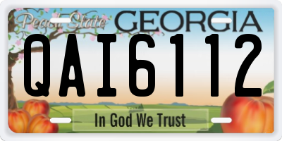 GA license plate QAI6112