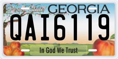 GA license plate QAI6119