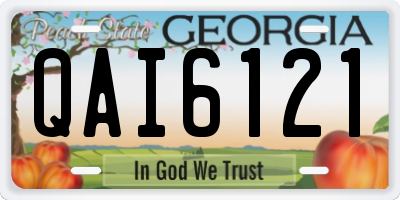 GA license plate QAI6121