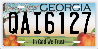 GA license plate QAI6127