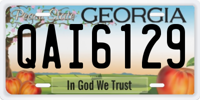 GA license plate QAI6129