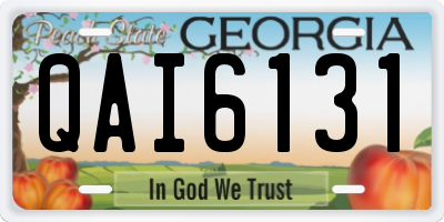 GA license plate QAI6131
