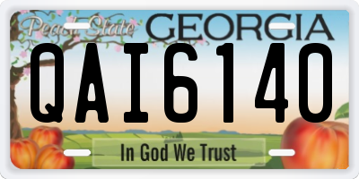 GA license plate QAI6140