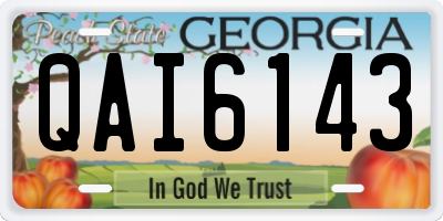 GA license plate QAI6143