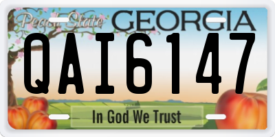 GA license plate QAI6147