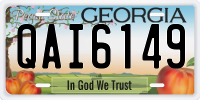 GA license plate QAI6149