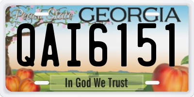 GA license plate QAI6151