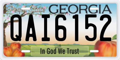 GA license plate QAI6152