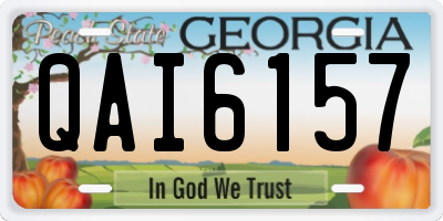 GA license plate QAI6157