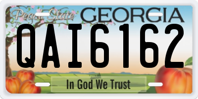 GA license plate QAI6162