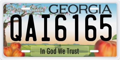 GA license plate QAI6165