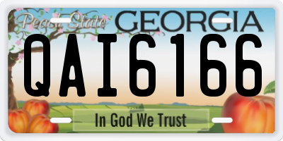 GA license plate QAI6166