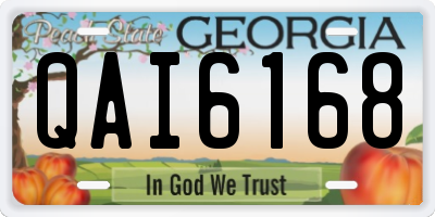 GA license plate QAI6168
