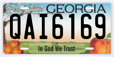 GA license plate QAI6169