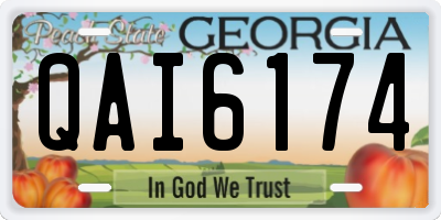 GA license plate QAI6174