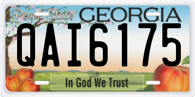 GA license plate QAI6175