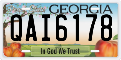 GA license plate QAI6178