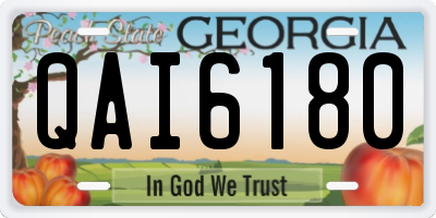GA license plate QAI6180